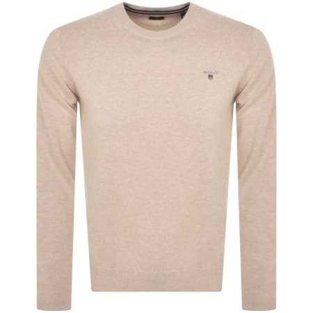 Product Image for Gant Knit Classic Cotton Knit Jumper Beige