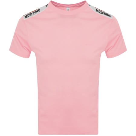 Product Image for Moschino Underwear Taped Logo T Shirt Pink