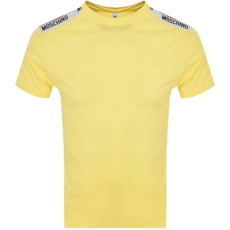 Product Image for Moschino Underwear Taped Logo T Shirt Yellow