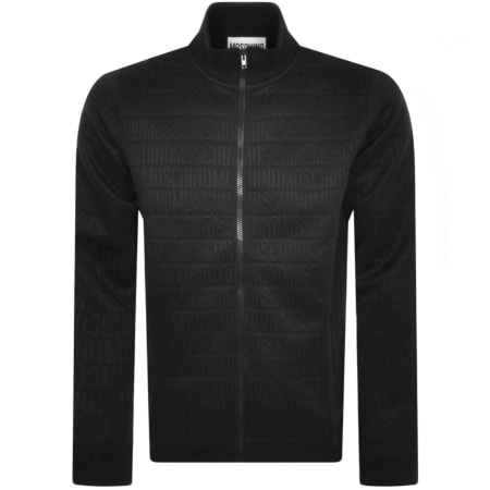 Product Image for Moschino Repeat Logo Full Zip Sweatshirt Black