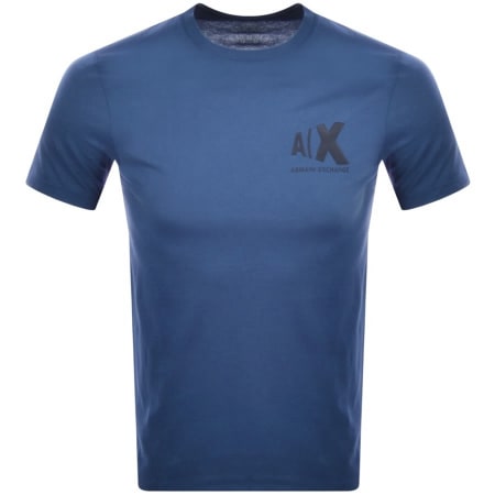 Product Image for Armani Exchange Crew Neck Logo T Shirt Blue