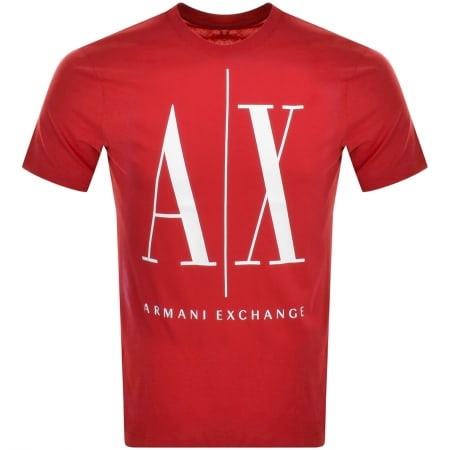 Product Image for Armani Exchange Crew Neck Logo T Shirt Red