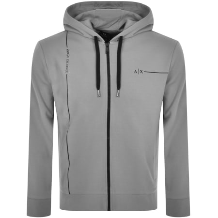 Product Image for Armani Exchange Full Zip Logo Hoodie Grey