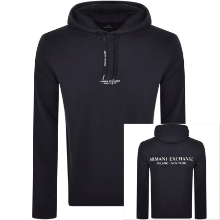 Product Image for Armani Exchange Logo Hoodie Navy