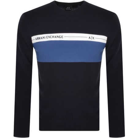 Product Image for Armani Exchange Panel Knit Jumper Navy