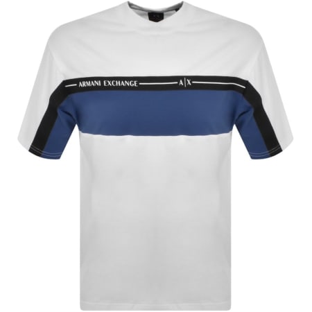 Product Image for Armani Exchange Stripe Panel T Shirt White