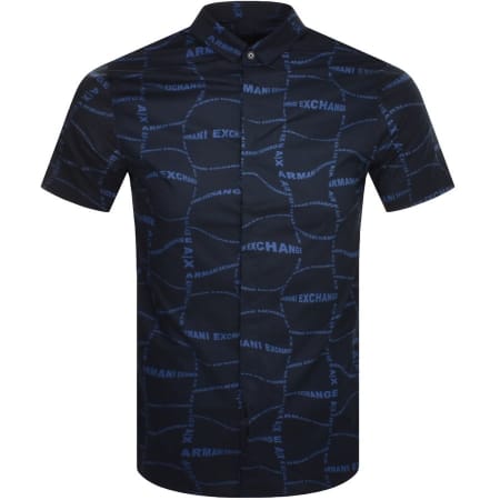 Product Image for Armani Exchange Repeat Logo Shirt Navy