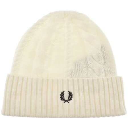 Product Image for Fred Perry Cable Knit Beanie Hat Off White