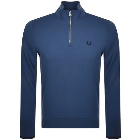 Product Image for Fred Perry Half Zip Sweatshirt Blue