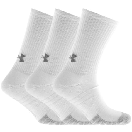 Product Image for Under Armour Three Pack HeatGrear Crew Socks White