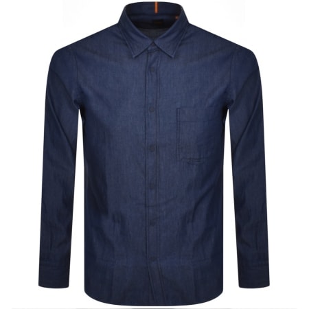 Product Image for BOSS Riou 1 Long Sleeved Shirt Blue