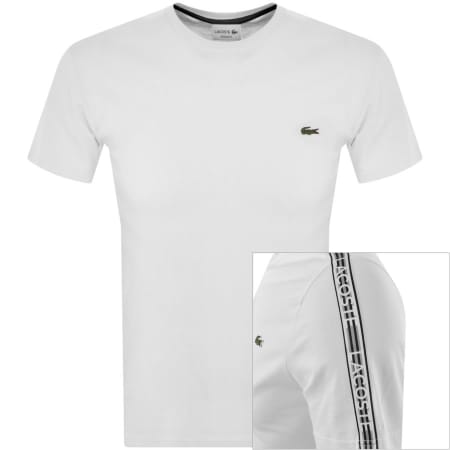 Product Image for Lacoste Tape Logo Crew Neck T Shirt White