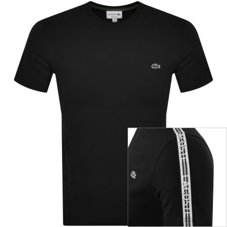 Product Image for Lacoste Tape Logo Crew Neck T Shirt Black