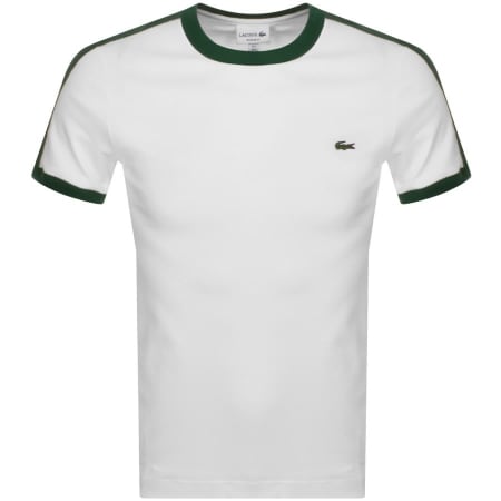 Product Image for Lacoste Tape Logo Crew Neck T Shirt White