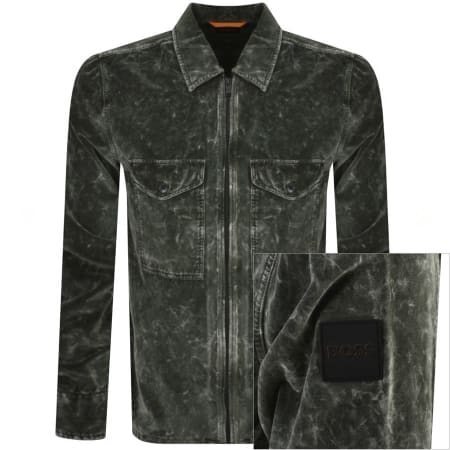 Product Image for BOSS Full Zip Lovek Overshirt Jacket Green