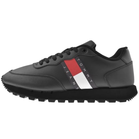 Product Image for Tommy Jeans Leather Runner Trainers Black