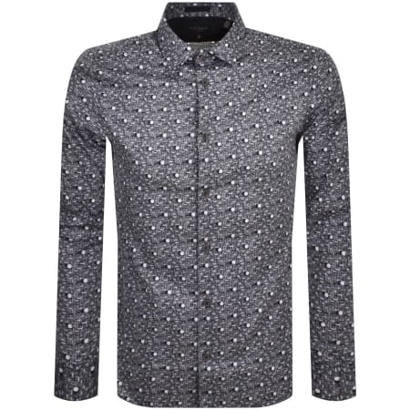Product Image for Ted Baker Spot Print Long Sleeved Shirt Navy