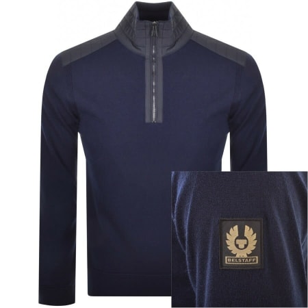 Product Image for Belstaff Kilmington Half Zip Logo Jumper Navy