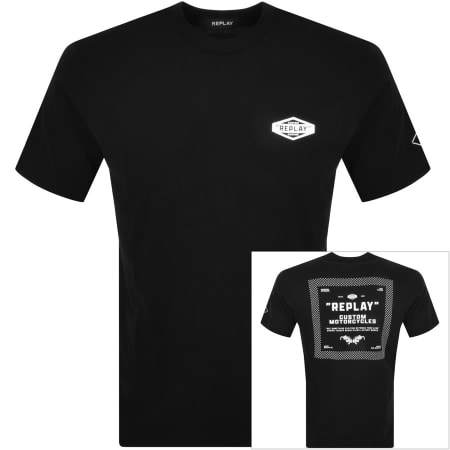 Product Image for Replay Back Graphic T Shirt Black