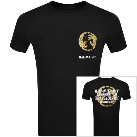 Product Image for Replay Tiger Graphic Logo T Shirt Black