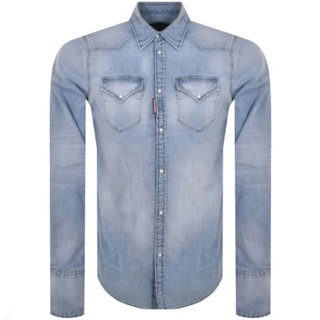Product Image for DSQUARED2 Drop Shoulder Denim Shirt Blue