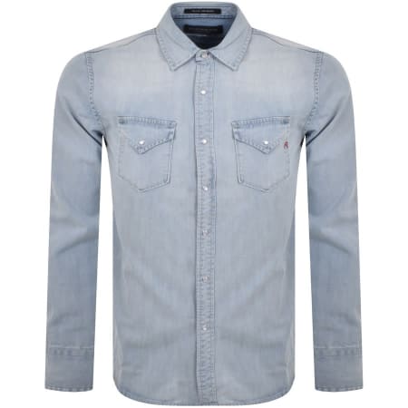 Product Image for Replay Long Sleeved Denim Shirt Blue
