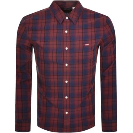 Product Image for Levis Battery Plaid Long Sleeved Shirt Burgundy