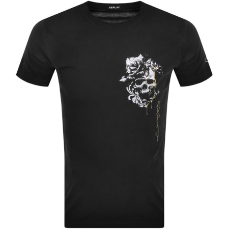 Product Image for Replay Skull Logo T Shirt Black