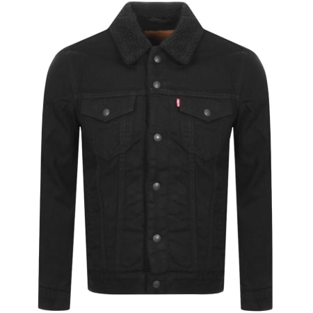 Product Image for Levis Denim Sherpa Trucker Jacket Black