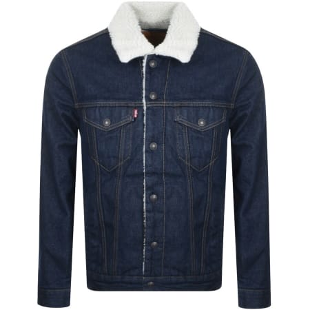 Product Image for Levis Denim Sherpa Trucker Jacket Blue