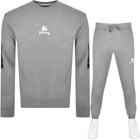 Product Image for Money Speed Crew Neck Logo Tape Tracksuit Grey