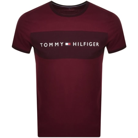 Product Image for Tommy Hilfiger Lounge Logo Flag T Shirt Burgundy