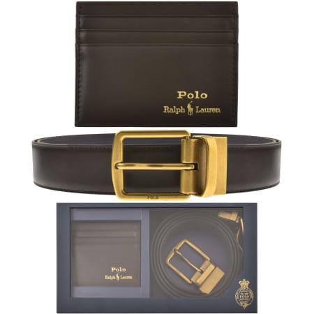 Product Image for Ralph Lauren Belt And Card Holder Gift Set Brown