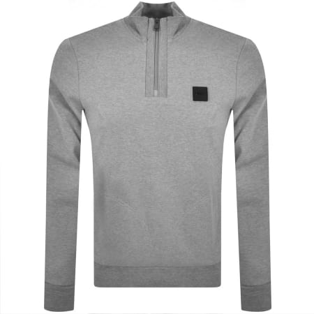 Product Image for BOSS Fusione Half Zip Sidney 42 Sweatshirt Grey