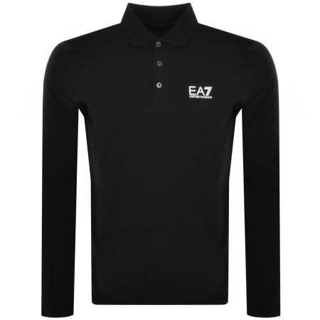 Product Image for EA7 Emporio Armani Long Sleeved Polo T Shirt Black