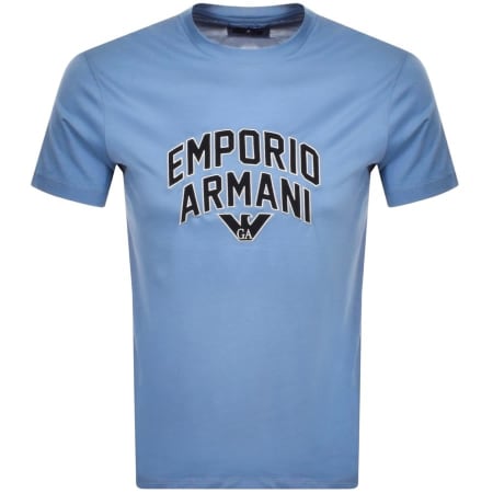 Product Image for Emporio Armani Crew Neck Logo T Shirt Blue