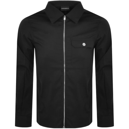 Product Image for Emporio Armani Full Zip Long Sleeve Shirt Black