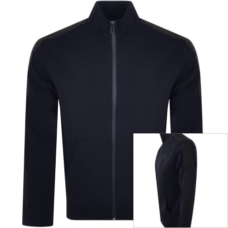 Product Image for Emporio Armani Logo Tape Full Zip Sweatshirt Navy