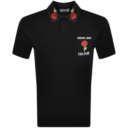 Product Image for Versace Jeans Couture Roses Polo T Shirt Black