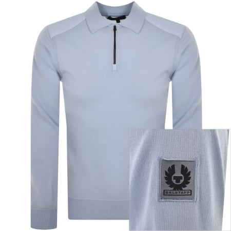 Product Image for Belstaff Kirk Half Zip Polo Jumper Blue