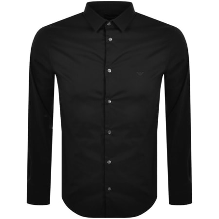 Product Image for Emporio Armani Logo Long Sleeve Shirt Black