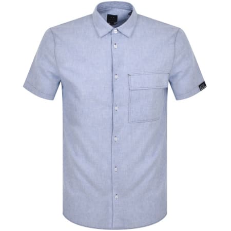 Product Image for Armani Exchange Short Sleeve Shirt Blue