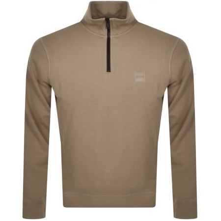 Product Image for BOSS Zetrust Half Zip Sweatshirt Khaki