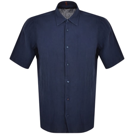 Product Image for BOSS Rash 2 Linen Short Sleeved Shirt Navy