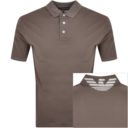 Product Image for Emporio Armani Logo Collar Polo T Shirt Brown