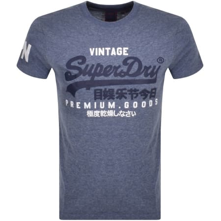Product Image for Superdry Vintage Label Logo T Shirt Navy