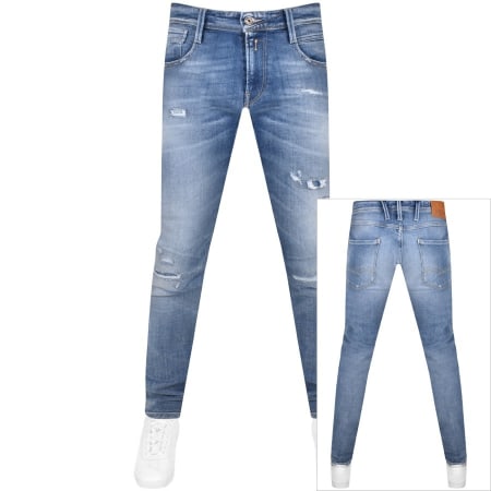 Product Image for Replay Anbass Regular Mid Wash Jeans Blue