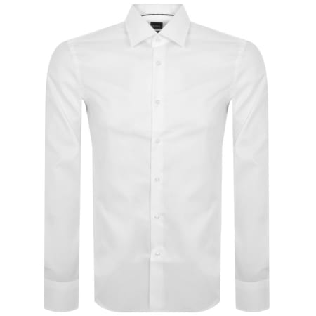Product Image for BOSS P Hank Spread Long Sleeve Shirt White