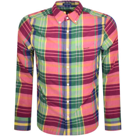 Product Image for Gant Long Sleeved Madras Check Shirt Pink