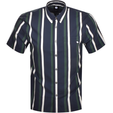 Product Image for Pretty Green Stripe Short Sleeve Shirt Navy